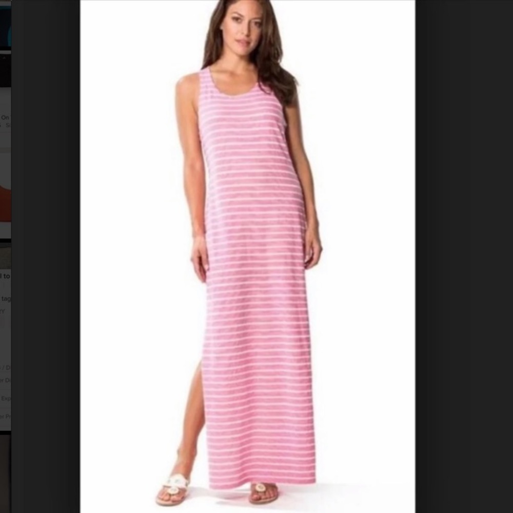 Sail to Sable Pink Stripe Maxi Dress Medium - Picture 1 of 6